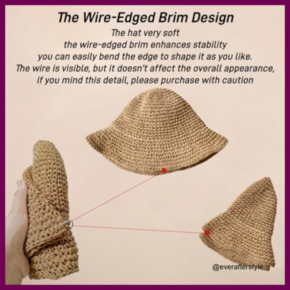 Floppy Wide Brim Straw Sun Hat Foldable Travel Beach main image 3